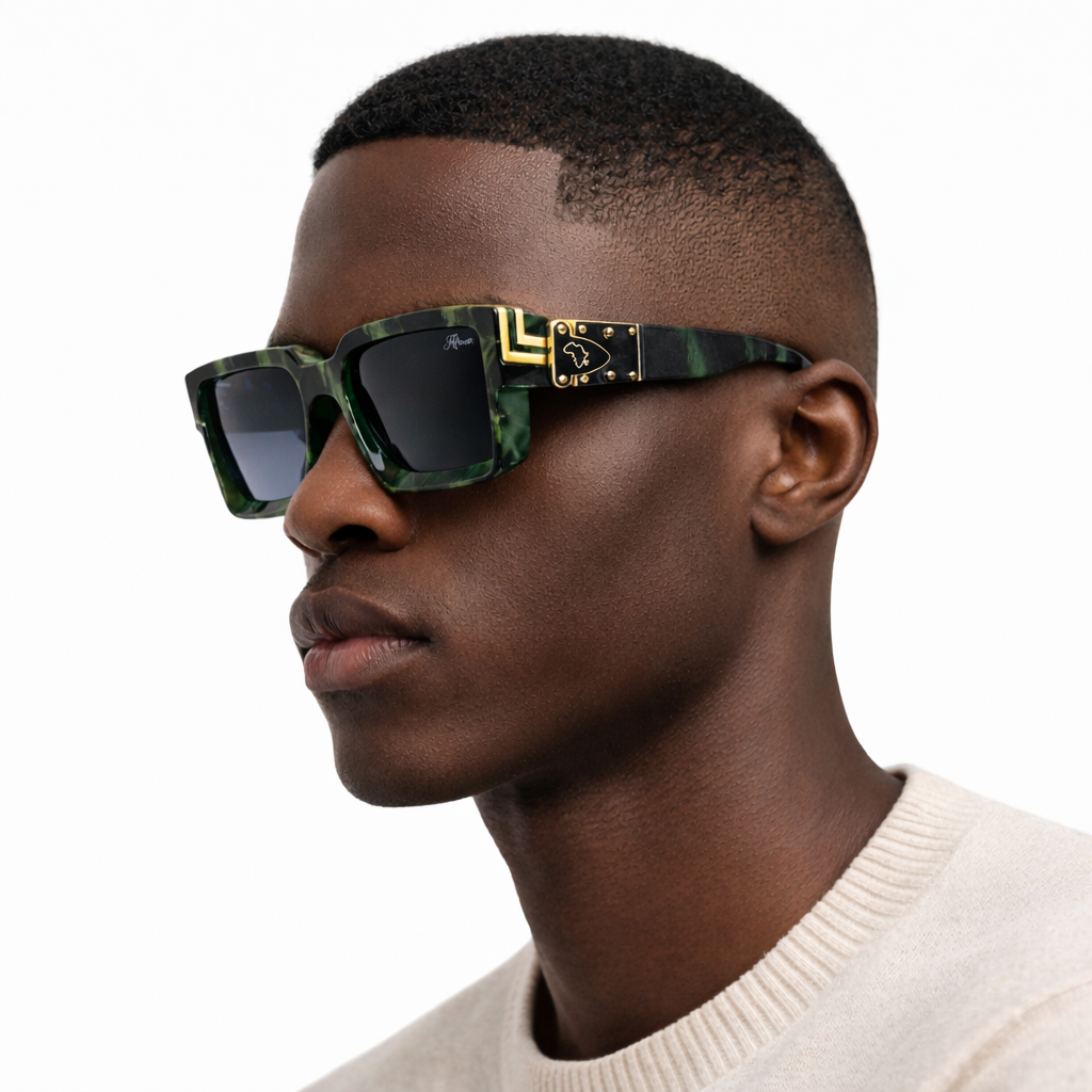 Africa Billionaire Sunglasses - Green Marble