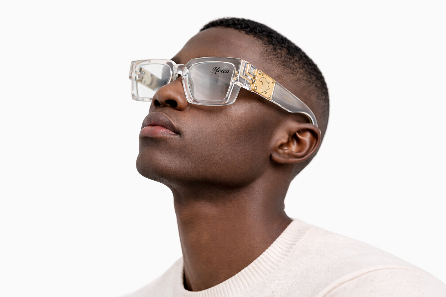 ** LIMITED ** Africa Billionaire Sunglasses - Clear & Gold