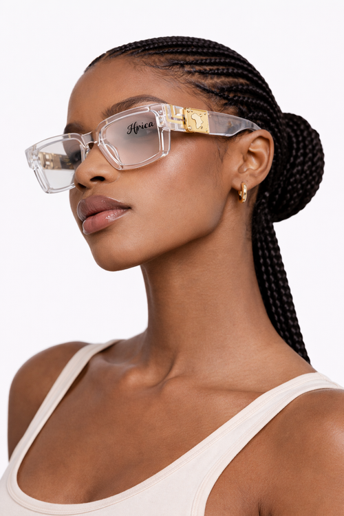 ** LIMITED ** Africa Billionaire Sunglasses - Clear & Gold