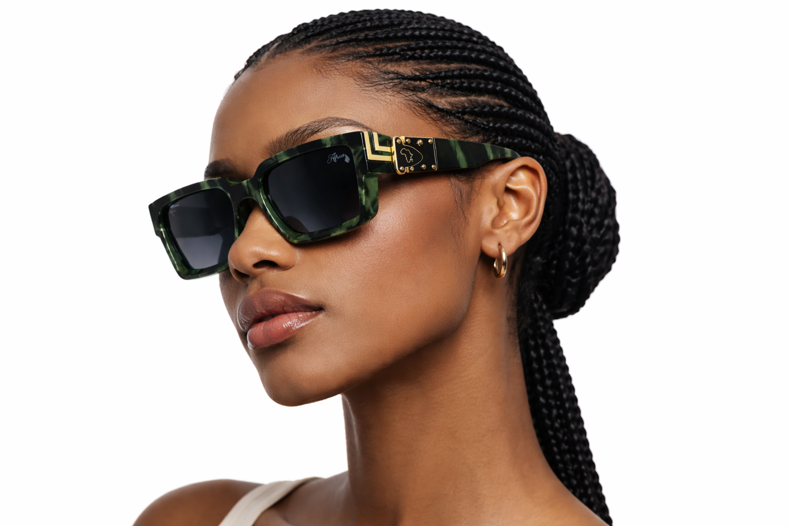 Africa Billionaire Sunglasses - Green Marble
